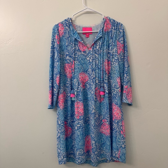 Lilly Pulitzer Dresses & Skirts - Lilly Pulitzer Marilina Tunic Dress Blue Haven Raising Shell Size XS